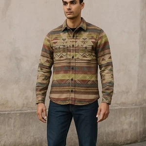 Ralph Lauren Mens Denim Supply Shirt Sz Small Aztec Navajo Western Vintage Rare - Picture 1 of 22