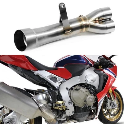 For Honda CBR1000RR ABS 2017-2019 Motorcycle Exhaust 60mm Slip-On Mid Link Pipe Foto 1 de 4