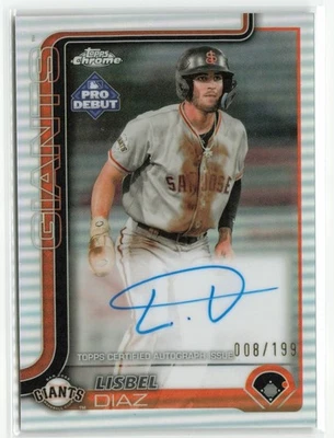 2025 Topps Pro Debut Chrome Lisbel Diaz #PDC-137 Refractor Auto /199 - Image 1 of 2