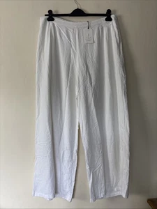 Seasalt ‘Tremail Trousers’ White Wide Leg Linen Blend Size UK 18 NWT - Picture 1 of 7