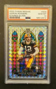 2020 Panini Mosaic Stained Glass Aaron Rodgers #SG6 PSA 10 Green Bay Packers - Picture 1 of 2