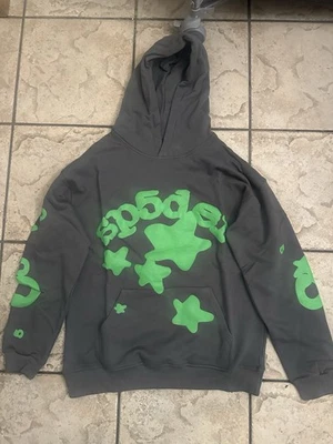 Sudadera con capucha Sp5der Beluga gris pizarra talla mediana Foto 1 de 3