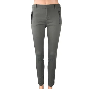 Club Monaco Gray Zip Pockets Low Rise Skinny Stretch Crop Ankle Trousers Pants 0 - Picture 1 of 5