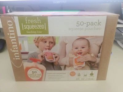 INFANTINO Línea de Alimentación Fresca Exprimida Paquete de 50 Bolsas Exprimibles con 25 Cápsulas Foto 1 de 4