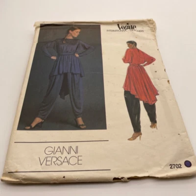 Vogue Patterns V2702 Gianni Versace Top And Pants Loose Fitting 8 Vtg Designer - Image 1 of 4