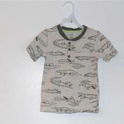 Camiseta Carters Niños Gráfica Estampado de Pizza de Caimán Manga Corta Talla 4/5/#5138 Foto 1 de 4