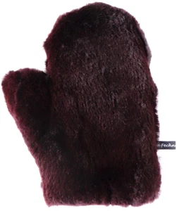 Fur Glove Wellness Fur Massage Streichel Cuddling Rabbit Shorn Dark Red - Picture 1 of 3