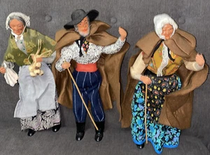 Set of 3 Unsigned Santon De Provence French Terra Cotta Creche 13” Figures - Picture 1 of 12