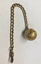 Antique Gold Filled 4" Pocket Watch Chain w/ Pocket Grip Fob