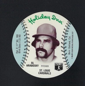 MSA Holiday Inn Discs 1977 Al Hrabosky Cardinals de San Luis como nuevo - Imagen 1 de 2