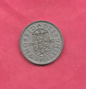 GB GREAT BRITAIN UK KM890 1953 SHILLING VF VERY FINE NICE OLD VINTAGE COIN - Picture 1 of 1