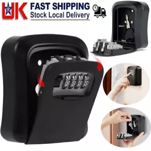 WALL MOUNTED KEY SAFE 4 DIGIT CODE LOCK SAFE BOX OUTDOOR SECURITY KEY LOCK BOX - Picture 1 of 10
