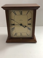 Hudson Clock Walnut Shelve Clock Roman Numeral Wood Removable Back Collector