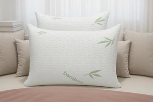 Pack of 2 BHS Memory Foam Bamboo Bed Pillow Orthopedic Neck Back Support - Picture 1 of 8