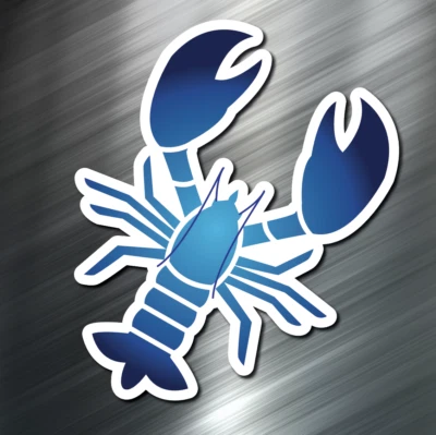 167 (1) ONE Blue Lobster Decal Sticker Car Boating Boat Ocean Surfboard Beach Scuba