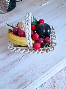 Bassano Italienische Keramik Obstkorb Früchte Deko geflochten - Bild 1 von 5
