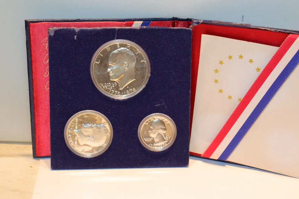 1976-S US Mint 3 Piece Silver (40%) PROOF Bicentennial Set - Image 1 of 3
