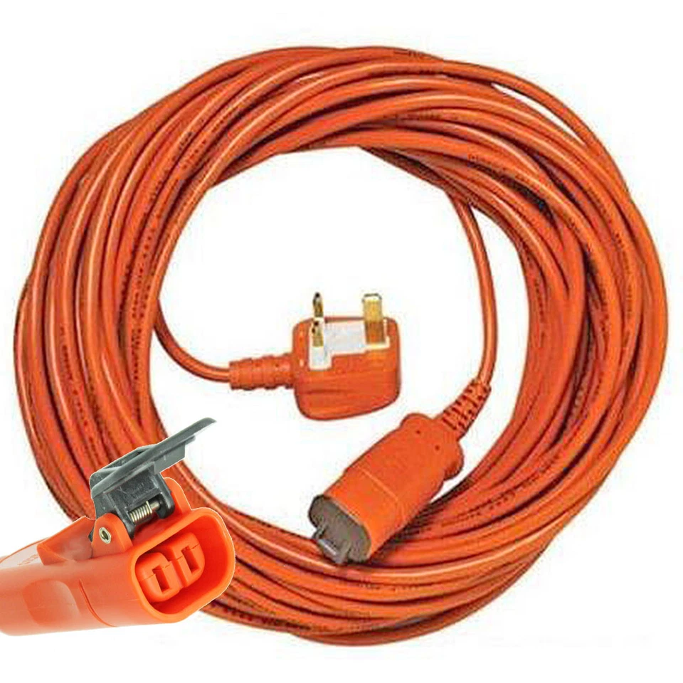 SPARESWORKS Power Cable for FLYMO Lawnmower Hover Compact 300 330 350 15 Metre Mains Plug