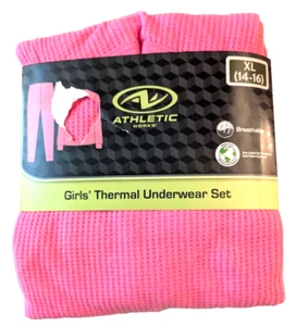 Athletic Works girls' thermal underwear set pink XL NWT - Picture 1 of 6