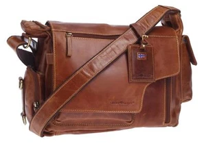 Greenburry Tasche Umhängetasche Leder Messenger Schultertasche Ledertasche - Picture 1 of 9