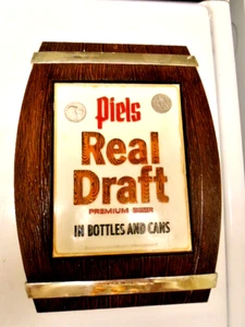 1966 - PIELS REAL DRAFT - Kunststoff Werbeschild - Fass Design - Bild 1 von 3