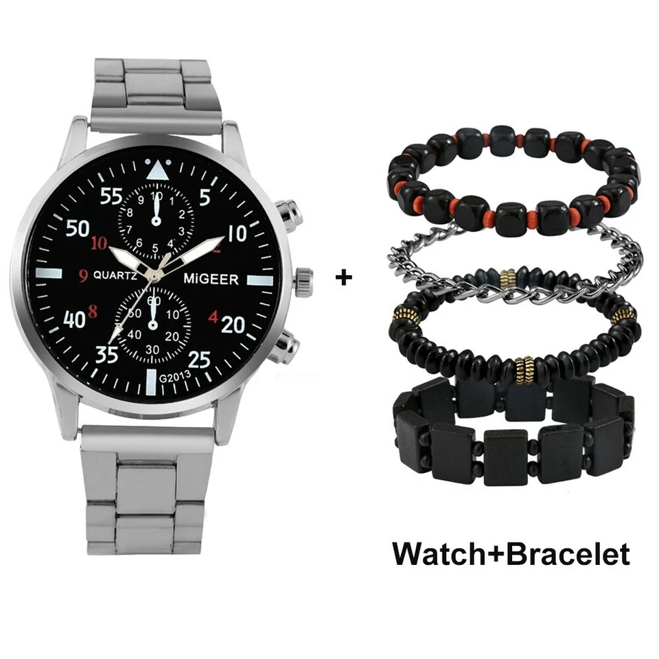 Reloj para Hombre con Pulsera 5 PIEZAS Marca Superior Lujo Hombre Regalos Originales Cuarzo... Foto 1 de 1