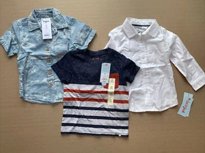 Boys New T-shirt Lot Size 2T Mint Oshkosh ~ Cat & Jack Long Sleeves - Picture 1 of 4