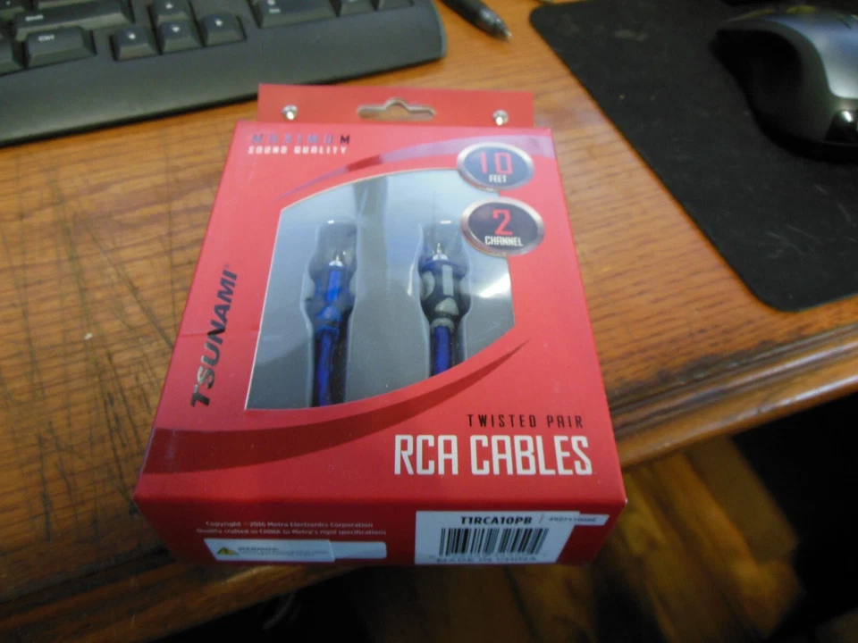 Par trenzado de cables RCA Tsunami de Metra T1RCA10PB de 10' Foto 1 de 1