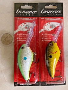 NEW LOT 2 LIVINGSTON EBS CRANKBAITS DIVE MASTER 20 14 FISHING LURES NIP RATTLES - Picture 1 of 6
