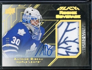 2015-16 UD Black Rookie Coverage Auto Patch Gold #RCOVAB Antoine Bibeau 04/15 - Bild 1 von 2