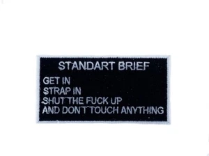Embroidery patch sew badge iron on glue transfer standart brief - Picture 1 of 1