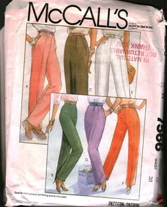 7566 Vintage McCalls Sewing Pattern Misses Pants Slacks Trousers Inset Pockets - Picture 1 of 2