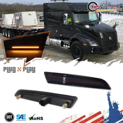 Par LED ámbar ahumado marcador de separación para Volvo VNL VNR 2018-up Foto 1 de 4