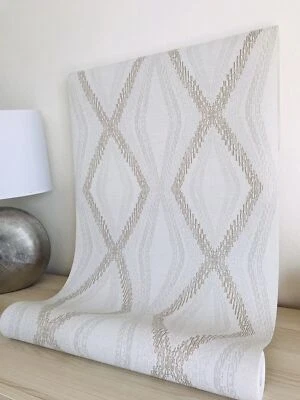 4 Rollen Vliestapete grau Gold Raute matt Glanz Grandeco Orgine OR3001 💥 - Bild 1 von 4