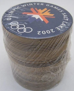 VTG 50 SEALED US OLYMPIC WINTER GAMES SALT LAKE 2002 BUDWEISER SKI TEAM COASTERS - Picture 1 of 3