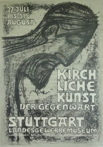 Póster Roland Peter Litzenburger arte eclesiástico del presente Stuttgart 1952 - Imagen 1 de 8
