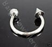 Spike & Ball Eyebrow-Lip-Ear-Other Piercing 1 x 14g-10mm Steel Horseshoe with