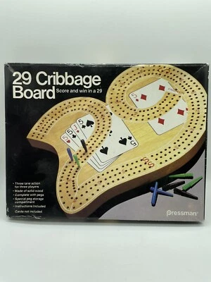 1983 Pressman Toy 29 Cribbage Board Wood Vintage Cribbage Board and Instructions - Image 1 of 4