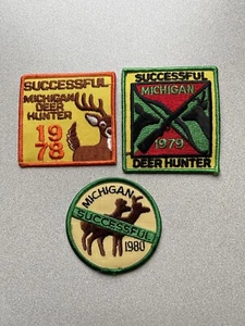 1978,1979 &1980 MICHIGAN SUCCESSFUL DNR DEER HUNTING PATCHES - BEAR -TURKEY -ELK - Picture 1 of 1