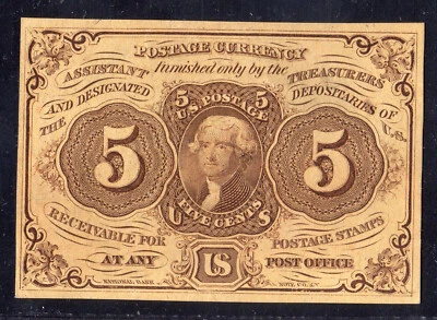 Civil War Fractional Currency FR1230 PC5 5c Beautiful Unc Big Margins - Image 1 of 3
