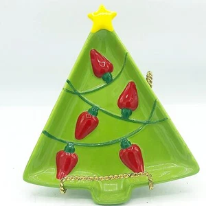 Plato de caramelo Hallmark en forma de árbol con bombillas - Imagen 1 de 6