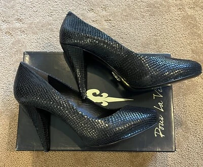 Pour La Victoire Negro Serpiente Karité Plataforma Bomba Stiletto Tacones Altos Mujer Talla 9 Foto 1 de 4