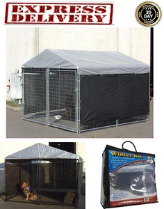 Dog Kennel Cover 10x10 Extra Large Pet Canopy Wind Weatherguard Winter Kit Cloth - Picture 1 of 8