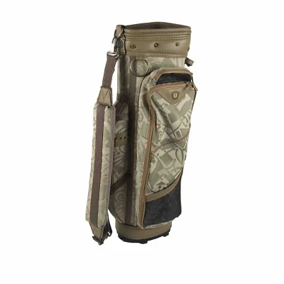 Carro Mizuno Omega \ Bolsa de golf de transporte bronceada 6 divisores 5 bolsillos sin cubierta para lluvia NIce Foto 1 de 4