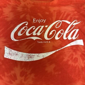 LOVE TRIBE LICENSED "ENJOY COCA COLA" TIE DYE SHIRT WOMEN'S JUNIORS SZ SMALL - Picture 1 of 10