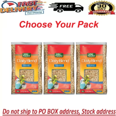 Wild Harvest Daily Blend Nutrition Diet Bird Food for Parakeet, Finch 10 Pounds