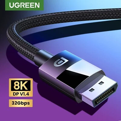 UGREEN DisplayPort 1.4 Cable 8K 60Hz 4K 144Hz 2K 165Hz DP for PC Monitor GPU - Image 1 of 4