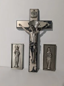 Crucifijo de Colección Parsons 14" Cruz Funeral Más 2 Colgantes de Pared Jesús Religioso - Imagen 1 de 15