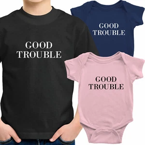 Good Trouble Toddler Kids Tee T-Shirt Infant Baby Bodysuit Shower Gift Print - Picture 1 of 38