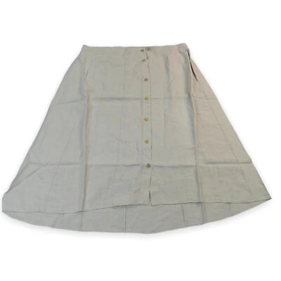 Falda Suave Surroundings Talla 2X Lino Tostado 100% Lino Línea A Larga Maxi Napolitana Foto 1 de 4